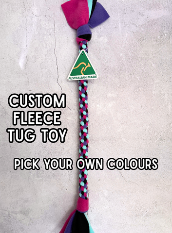 Custom Fleece Tug Toy - Pick Your Own Colours