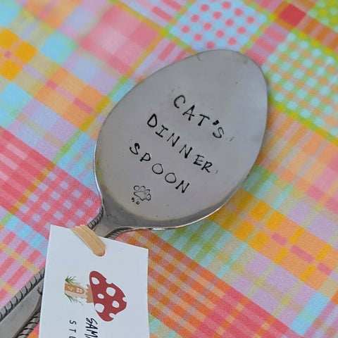 Hand Stamped Cat's Dinner Spoon