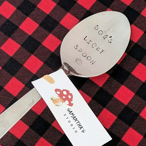 Hand Stamped Dog's Licky Spoon
