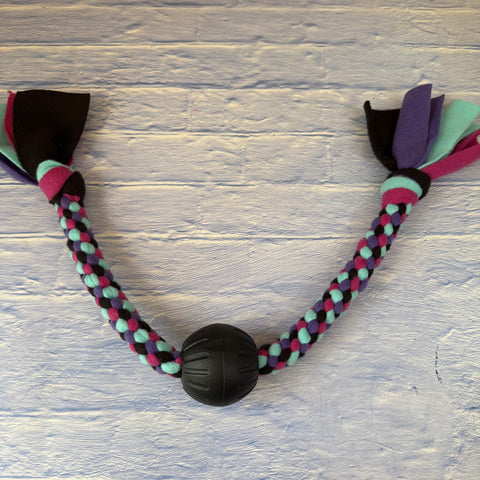 READY TO SHIP Fleece Tug Toy With Ball