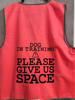 
                  
                    Awareness Dog In Training Please Give Us Space Vest | Hi Vis Vest | Human Dog Training Vest
                  
                