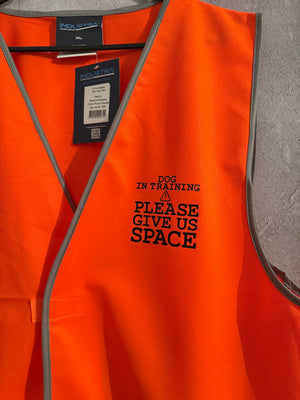 
                  
                    Awareness Dog In Training Please Give Us Space Vest | Hi Vis Vest | Human Dog Training Vest
                  
                