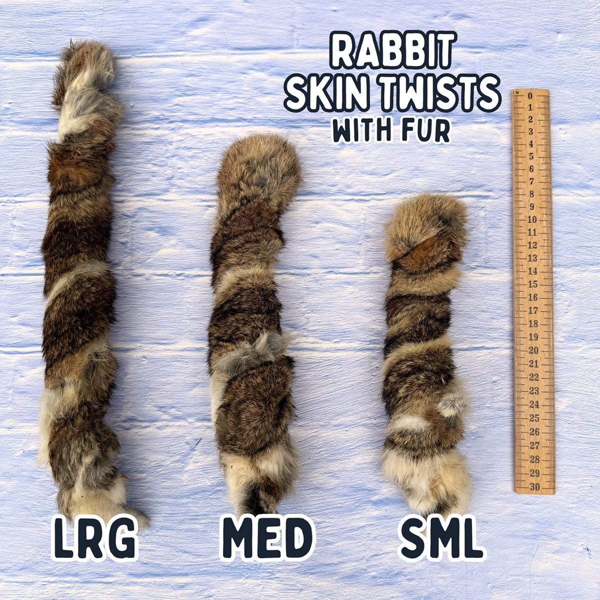 Rabbit Skin Twist with Fur | Dog Treat Chew | Rabbit Fur Skin Twist