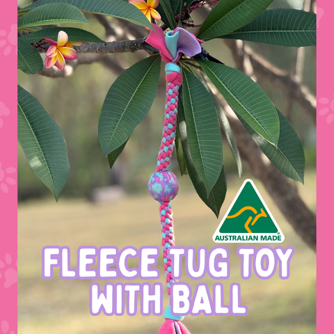 Fleece Tug Toy With Ball