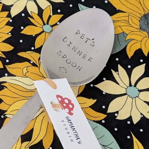 Hand Stamped Pet's Dinner Spoon